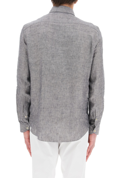 Shop Vincenzo Di Ruggiero Linen Shirt In Grey