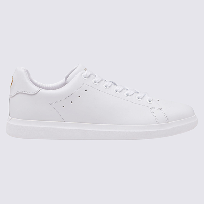Shop Tory Burch White Leather Sneakers In Titanium
