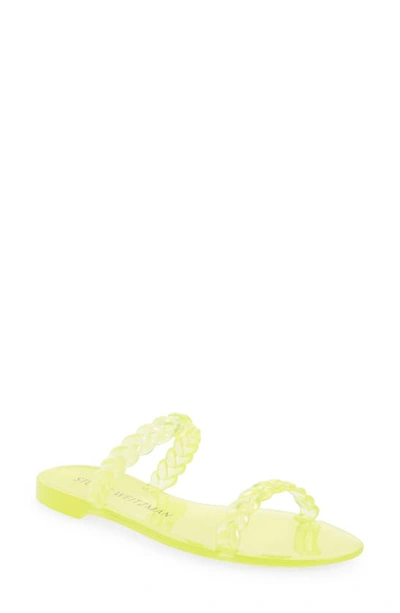 Shop Stuart Weitzman Braida Sawyer Jelly Sandal In Electric Lime