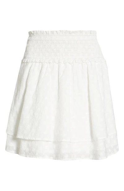 Shop Rails Addison Smocked Cotton Miniskirt In White Embroidered Daisies
