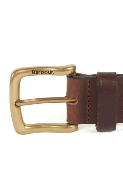 Shop Barbour Haydon Leather Wallet & Belt Gift Set In Dk Brown