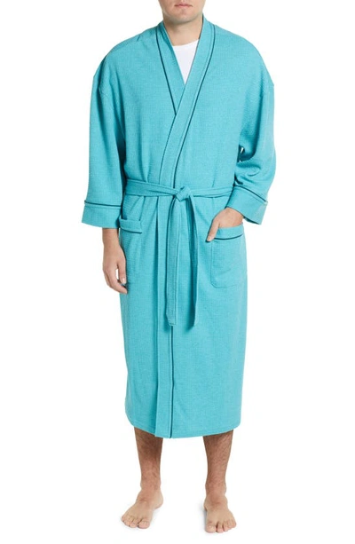 Shop Majestic Waffle Knit Robe In Peacock