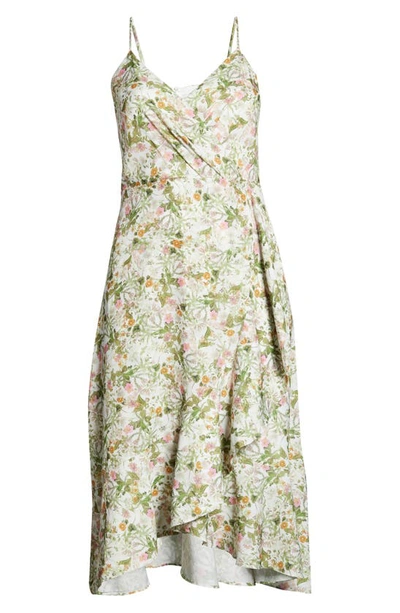 Shop Chelsea28 Floral Faux Wrap Midi Dress In White Nightingale Floral