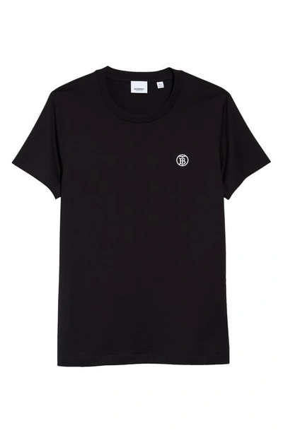Shop Burberry Parker Embroidered Logo T-shirt In Black