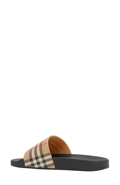 Shop Burberry Furley Vintage Check Slide Sandal In Archive Beige