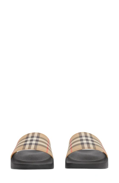 Shop Burberry Furley Vintage Check Slide Sandal In Archive Beige