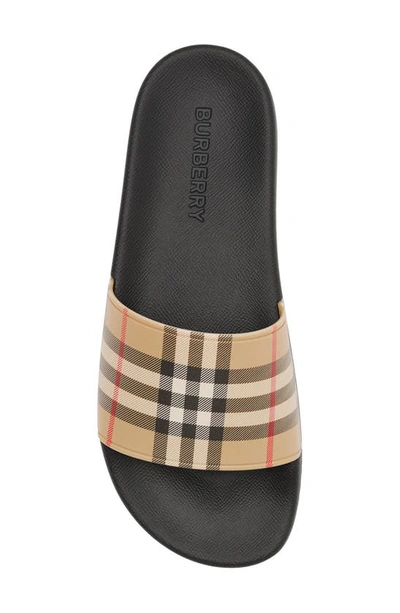 Shop Burberry Furley Vintage Check Slide Sandal In Archive Beige