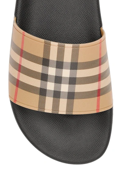 Shop Burberry Furley Vintage Check Slide Sandal In Archive Beige