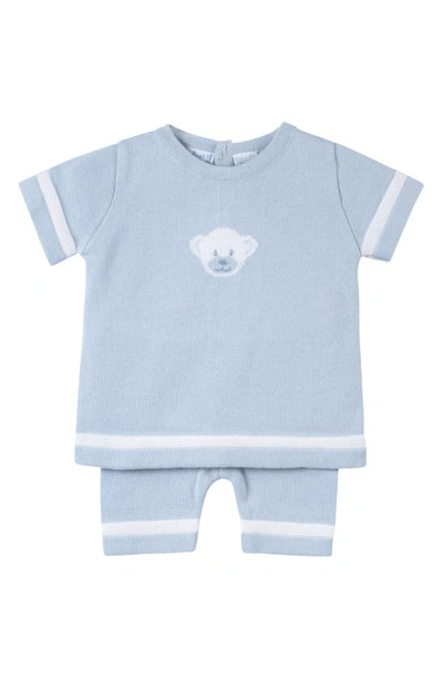 Shop Feltman Brothers Kids' Teddy Bear Top & Pants Set In Powder Blue
