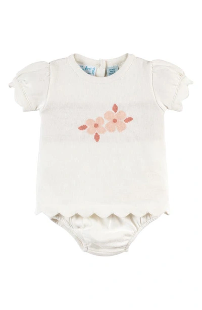 Shop Feltman Brothers Kids' Flower Knit Bodysuit In Ivory