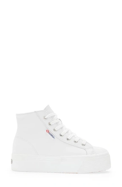 Shop Superga Acot Linea Platform Sneaker In White Leather