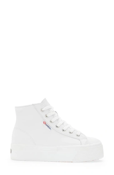 Superga Acot Linea Platform Sneaker In White Leather
