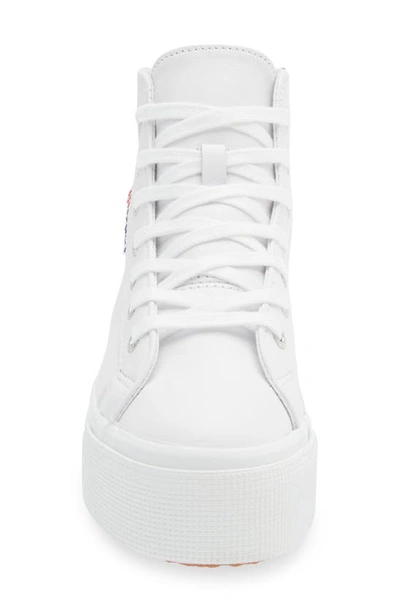Superga Acot Linea Platform Sneaker In White Leather