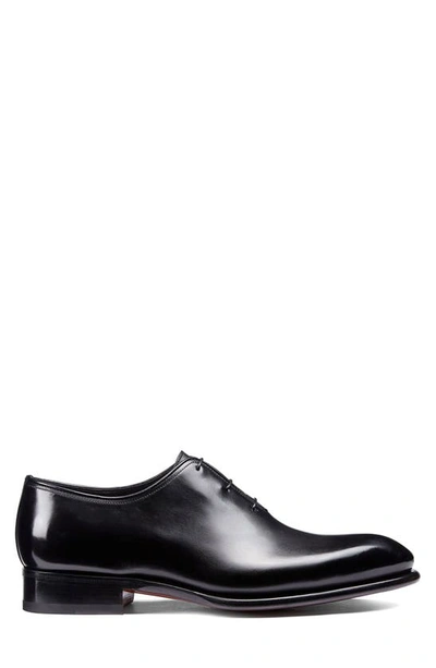 Santoni People Plain Toe Derby In Black