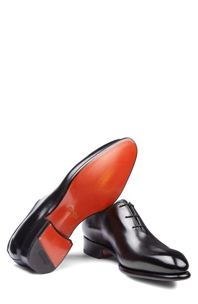 Santoni People Plain Toe Derby In Black