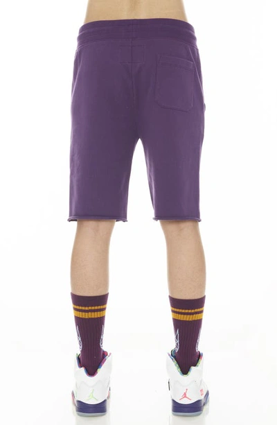 Shop Cult Of Individuality Cutoff Sweat Shorts In Acai
