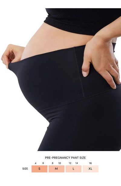 Ingrid And Isabel Set Of 2 Fold Down Waist Maternity Leggings In Black / Black