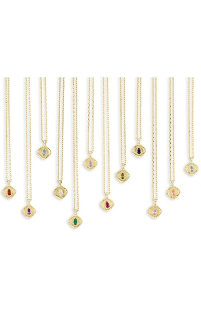 Shop Lulu Dk Teardrop Monthstone Pendant Necklace In August - Peridot Green