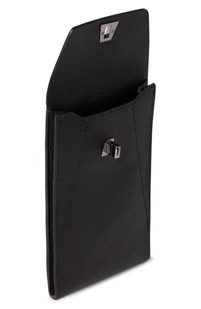Shop Akris Anouk Leather Crossbody Phone Pouch In Black