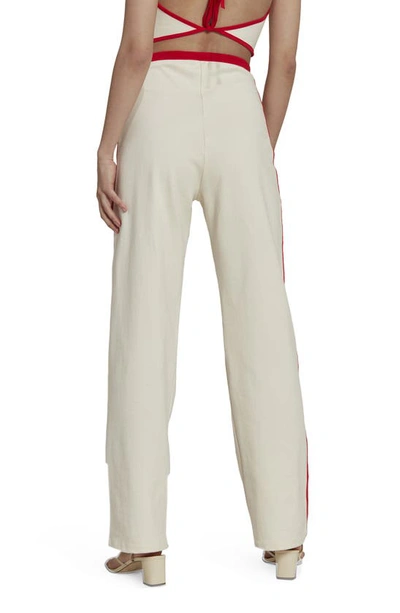 Shop Adidas Originals Cotton Jersey Straight Leg Pants In Non-dyed