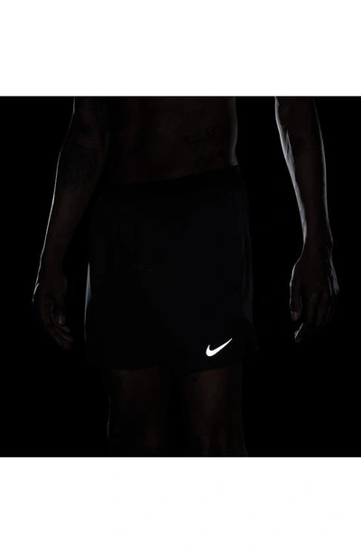 Nike Swoosh-print Running Shorts In Black/ Black