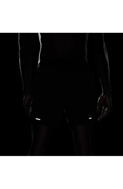 Nike Swoosh-print Running Shorts In Black/ Black