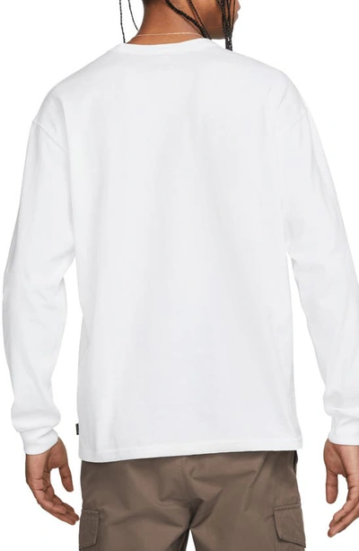 Shop Nike Sportswear Premium Essentials Long Sleeve T-shirt In White/ White