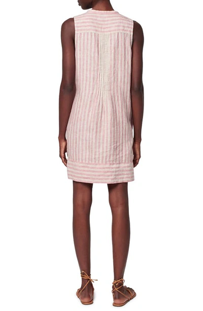 Shop Faherty Isha Stripe Pintuck Linen Dress In Pink Cinque Terre Stripe