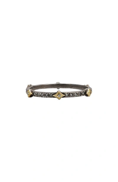 Shop Armenta Old Work Crivelli Diamond Stack Ring In Silver