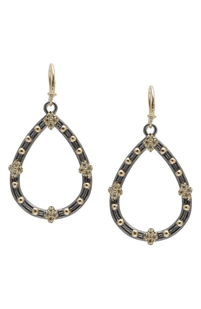 Shop Armenta Old World Crivelli Black Diamond Drop Earrings In Silver