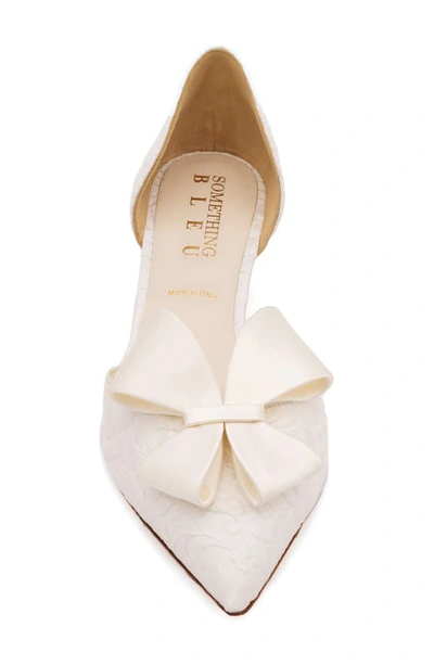 Shop Something Bleu Cliff Bow D'orsay Pump In White Swan
