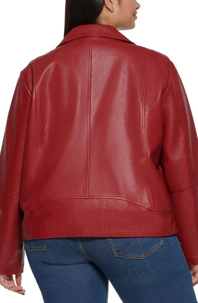 Levi's Faux Leather Moto Jacket In Deep Red