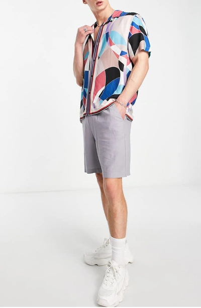 Shop Topman Revere Geo Swirl Print Short Sleeve Button-up Shirt In Multi