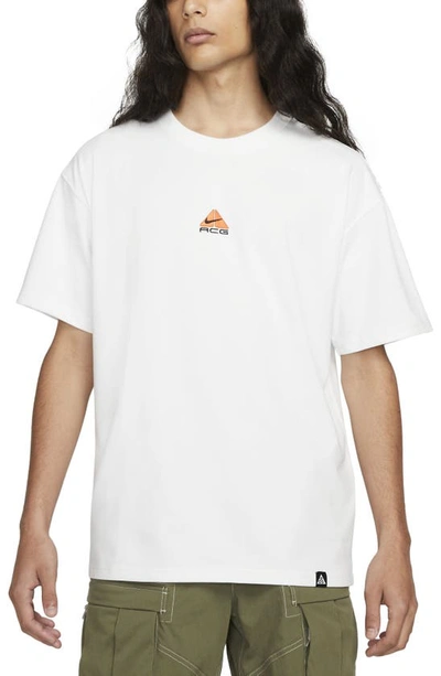 Shop Nike All Conditions Gear Lung Embroidered T-shirt In Summit White