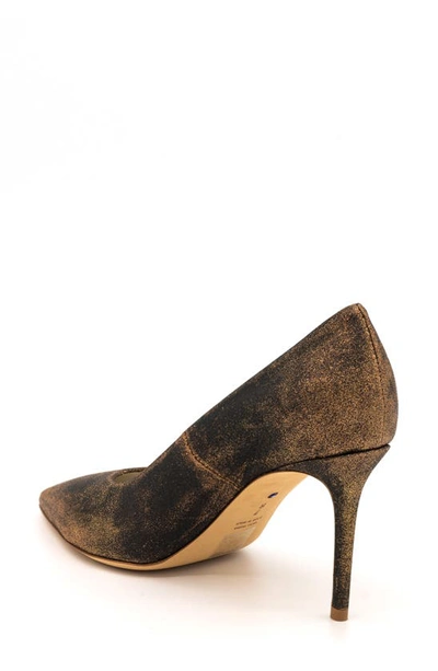 Shop Something Bleu Freya Pointed Toe Pump In Bronze