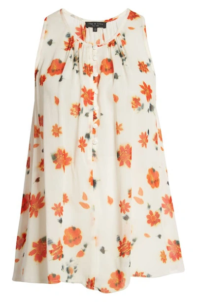 Rag  Bone Cassie Floral Pleated Loose Tank Top In Pink Floral | ModeSens