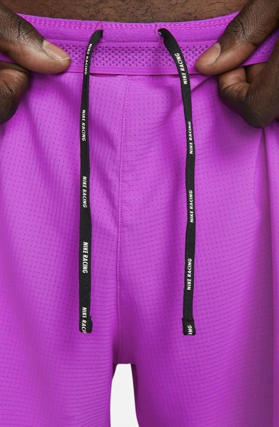 Shop Nike Aeroswift 4" Running Shorts In Vivid Purple/ Bright Crimson