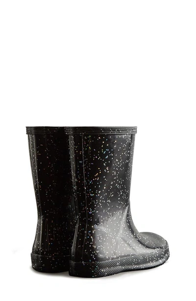 Shop Hunter Kids' Original First Classic Glitter Rain Boot In Black/black