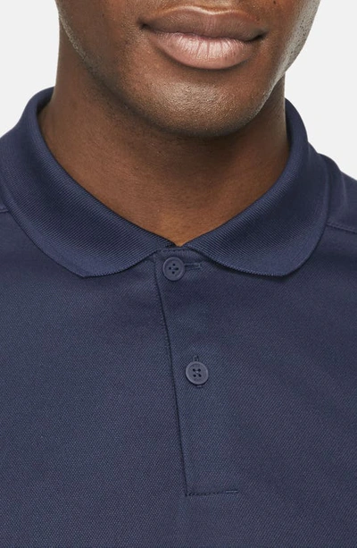 Shop Nike Dri-fit Piqué Golf Polo In College Navy/ White