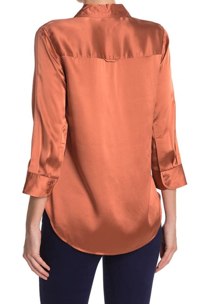 Shop L Agence Dani Silk Charmeuse Blouse In Dusty Rose