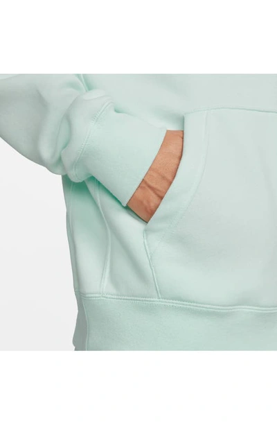 Shop Nike Club Zip-up Logo Hoodie In Barely Green/ White