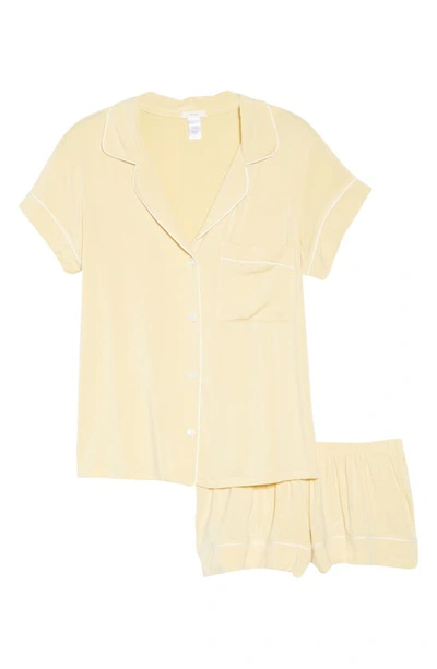 Shop Eberjey Gisele Jersey Knit Shorty Pajamas In Sunrise/ Ivory