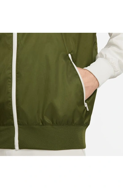 Shop Nike Sportswear Windrunner Jacket In Rough Green/ Light Bone/ White