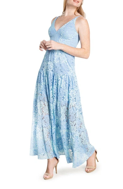 Shop Dress The Population Lace Sleeveless Maxi Dress In Summer Sky Mult