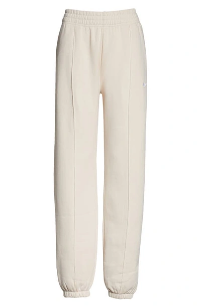 Shop Nike Sportswear Essential Fleece Pants In Pearl White/ White