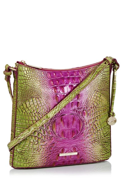 Shop Brahmin Katie Croc Embossed Leather Crossbody Bag In Limeade Ombre Melbourne