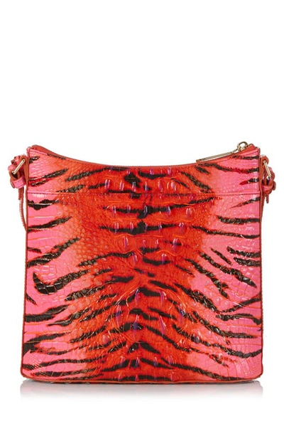 Shop Brahmin Katie Croc Embossed Leather Crossbody Bag In Pink Feline Ombre Melbourne