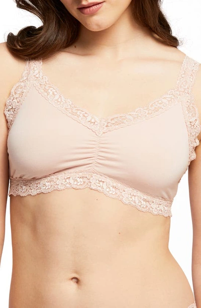 Shop Montelle Intimates Lace Trim Bralette In Seashell