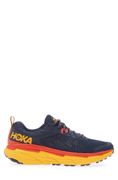 Shop Hoka One One Challenger Atr 6 Trail Running Shoe In Outer Space / Radiant Yellow