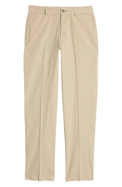 Berle Charleston Flat Front Chino Pants In Khaki